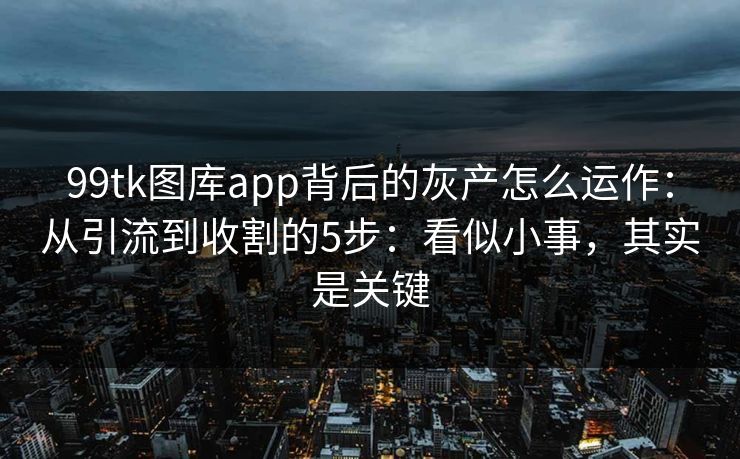 99tk图库app背后的灰产怎么运作：从引流到收割的5步：看似小事，其实是关键