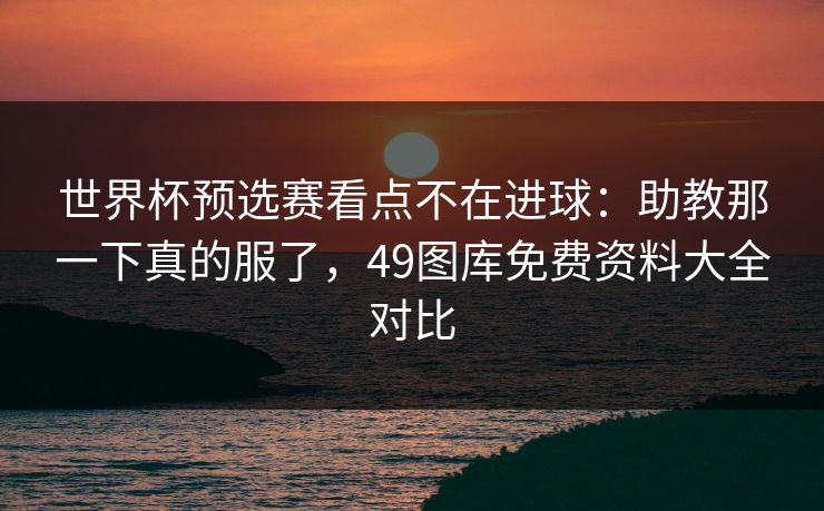 世界杯预选赛看点不在进球：助教那一下真的服了，49图库免费资料大全对比