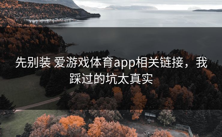 先别装 爱游戏体育app相关链接，我踩过的坑太真实