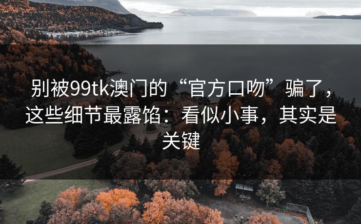 别被99tk澳门的“官方口吻”骗了，这些细节最露馅：看似小事，其实是关键